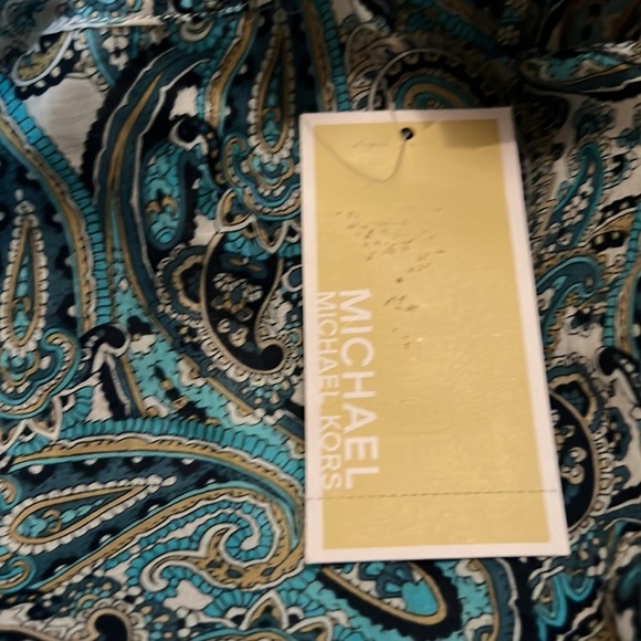 ✅Michael Kors Paisley Print Cold Shoulder Long Sleeve DRESS NWT - Picture 6 of 7